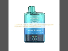 22000 Puffs 650mAh Capacidad de la batería Reutilizable Vapor de descarga / Vaporizador de nicotina recargable